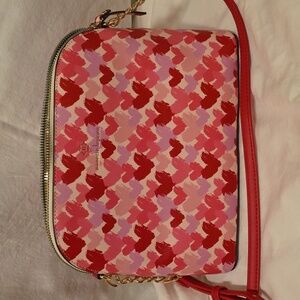 Nanette Lepore Pink and Red Heart Crossbody Bag